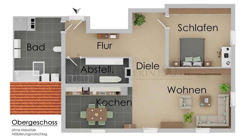 Mit weitem Wiesenblick - Modernes OG-Appartement mit Garten auf einem Pferdehof in Alleinlage – Schwaförden – Vorschaubild 5