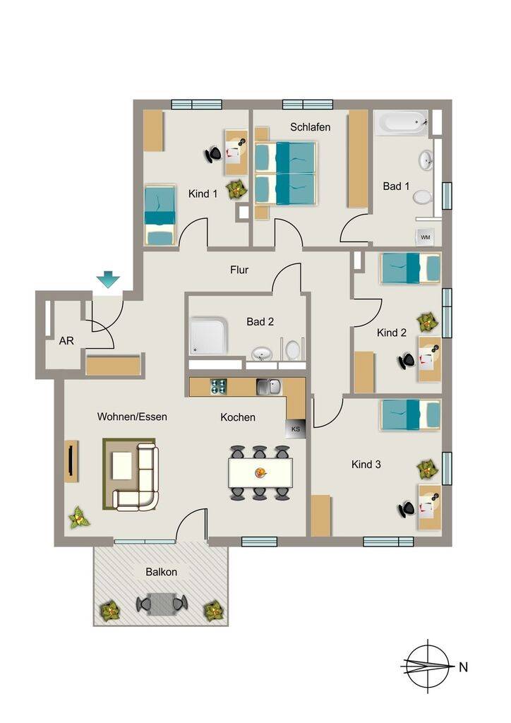 Bezugsfertige Neubauwohnung mit barrierearmer und gehobener Ausstattung – Bochum – Vorschaubild 2