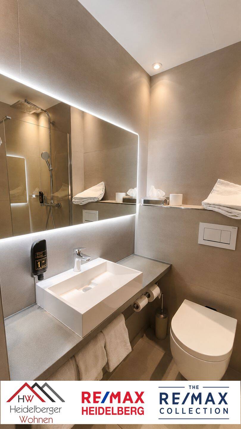 Hotel-Atmosphäre: vollausgestattetes möbliertes ehemaliges Hotelzimmer in Karlsruhe zu vermieten. – Karlsruhe – Vorschaubild 4