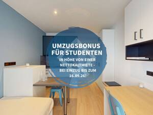 1 Monat mietfrei! Smartes 1-Zimmer-Apartment für Studierende im Quartillion Wiesbaden