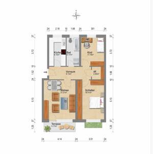 Sonnige 3-Zimmer- Eigentumswohnung mit Südterrasse , Kirchheim bei München, Provisionsfrei – 85551 Kirchheim bei München – Vorschaubild 4