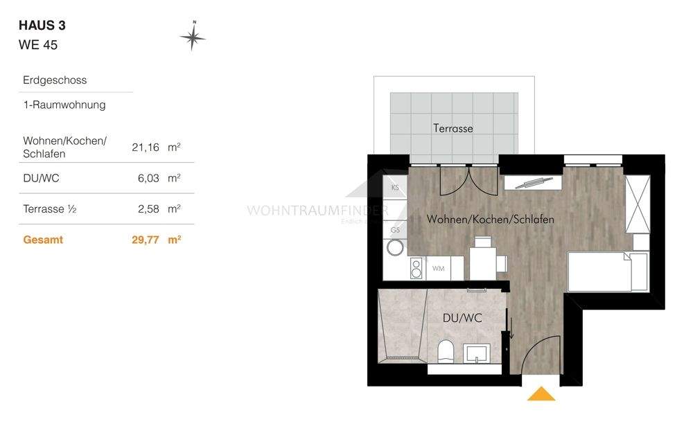 +Frühjahrsangebot+ Erstbezug nach Neubau! Barrierefreie 1-Raum-Wohnung mit Terrasse und Einbauküche – Chemnitz – Vorschaubild 2