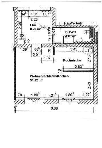 1-Raum-Wohnung mit neuer Einbauküche, uninah – Chemnitz – Vorschaubild 8