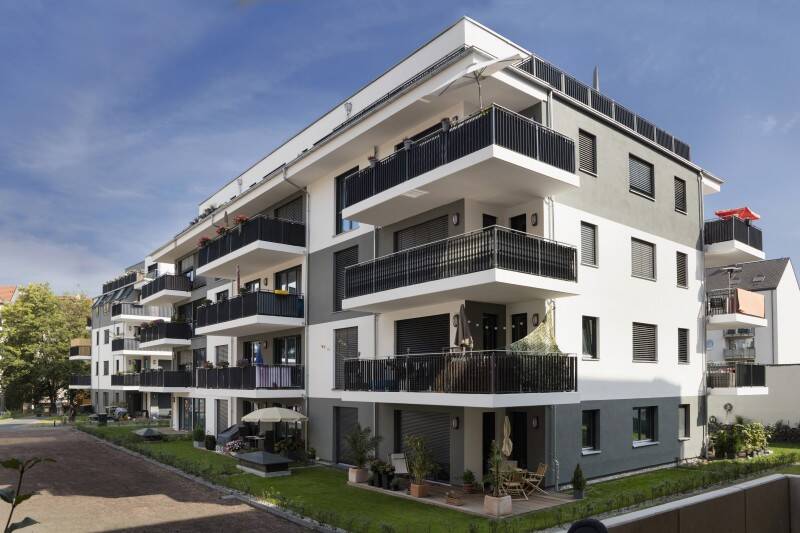 Neubauwohnung mit Terrasse und Gartenanteil im Areal der ehemaligen Kunstdruckanstalt ! – Leipzig – Bild 1 von 9