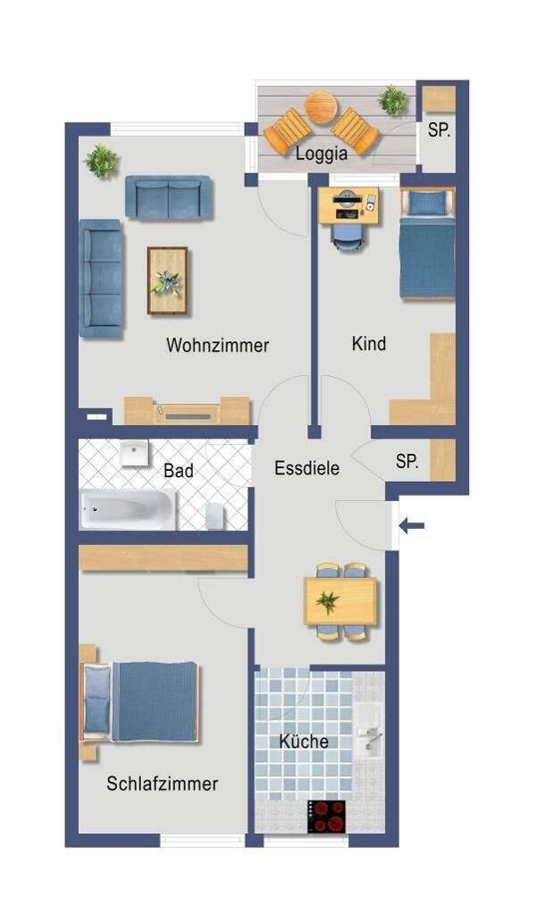 Etagenwohnung in 51103 Köln mit 69 m² kaufen