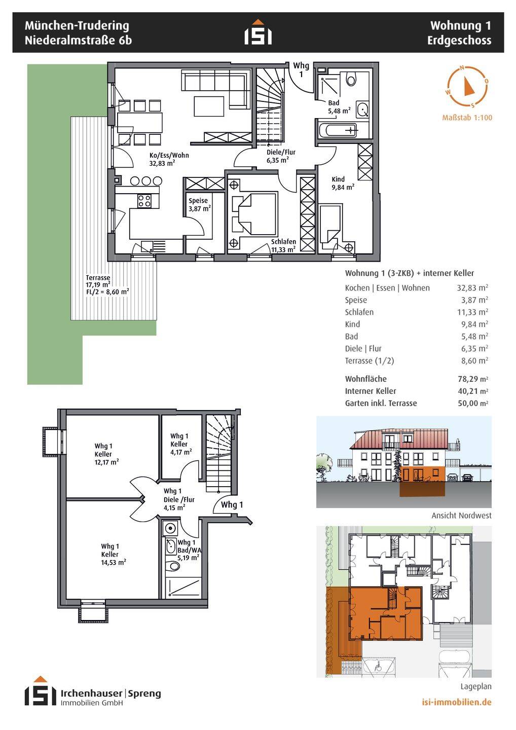 München! 3-ZKB EG-Whg. + 41 m² Hobbykeller und Süd/West-Garten! FBH, elektr. Rollläd., Videosprech.! – München – Vorschaubild 7