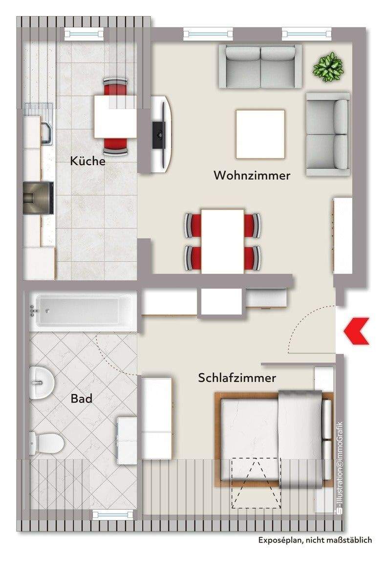 Gemütliche 2-Zimmer-Dachgeschosswohnung in Nürnberg-Eberhardshof – Nürnberg – Vorschaubild 9
