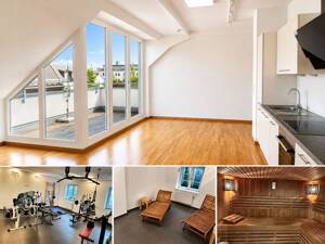 Bezugsfrei in Berlin-Kladow: 3-Zimmer-Dachgeschosswohnung mit Dachterrasse, Sauna und Fitnessbereich – 14089 Berlin – Vorschaubild 1