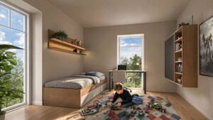 114,40 m² mit großzügigem Balkon, zwei Schlafzimmern und Gäste-/ Arbeitszimmer - QNG ab 1,69 % p. a. – 33649 Bielefeld – Vorschaubild 3