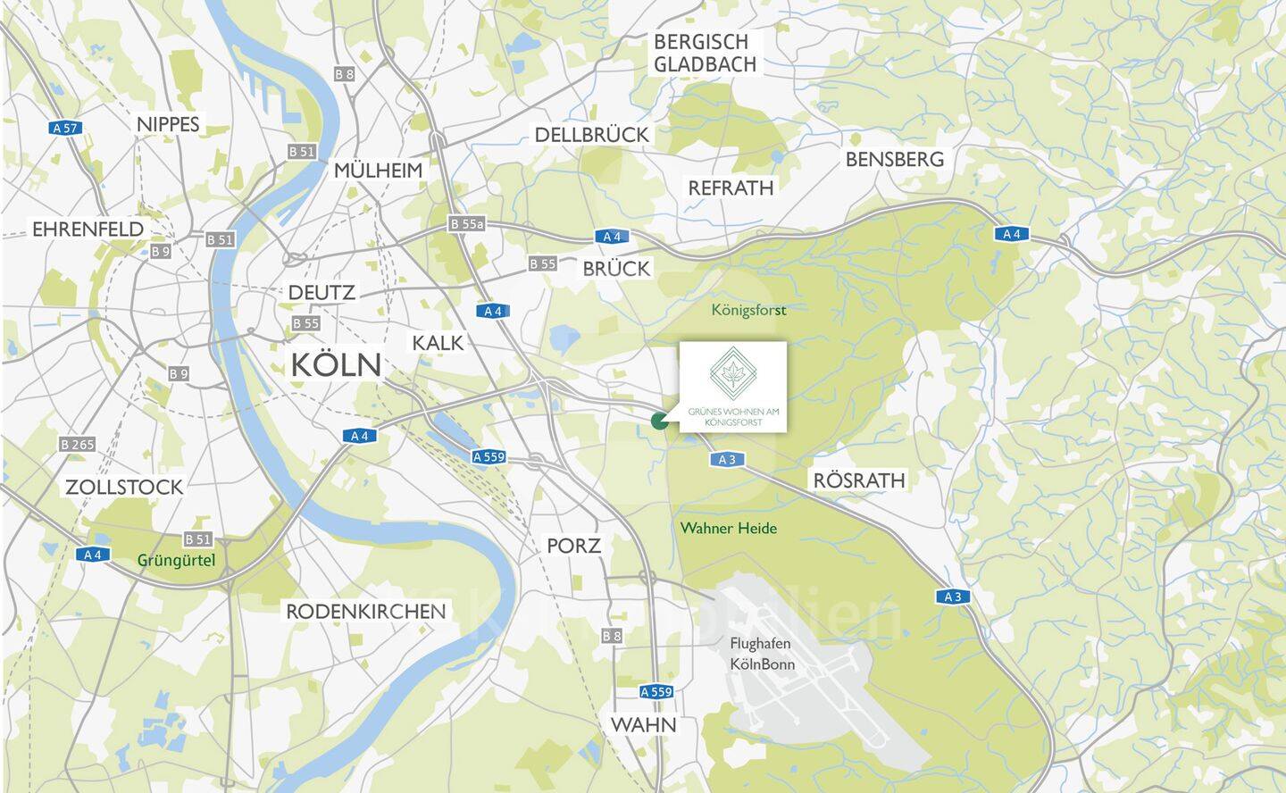 Offene Besichtigung Samstag, 01.08. von 11:00 bis 13:00 Uhr! 2 Zimmer- Grünes Wohnen am Königsforst! – Köln – Vorschaubild 9