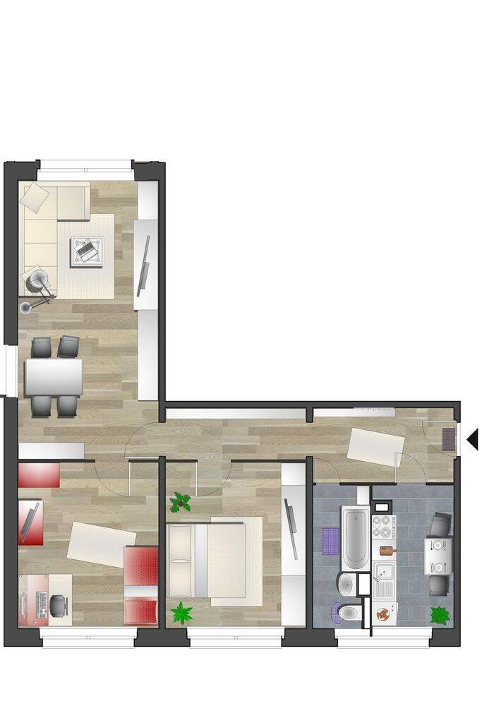 Lichterfüllte 3-Raum-Wohnung nahe Zentrum – Chemnitz – Vorschaubild 5