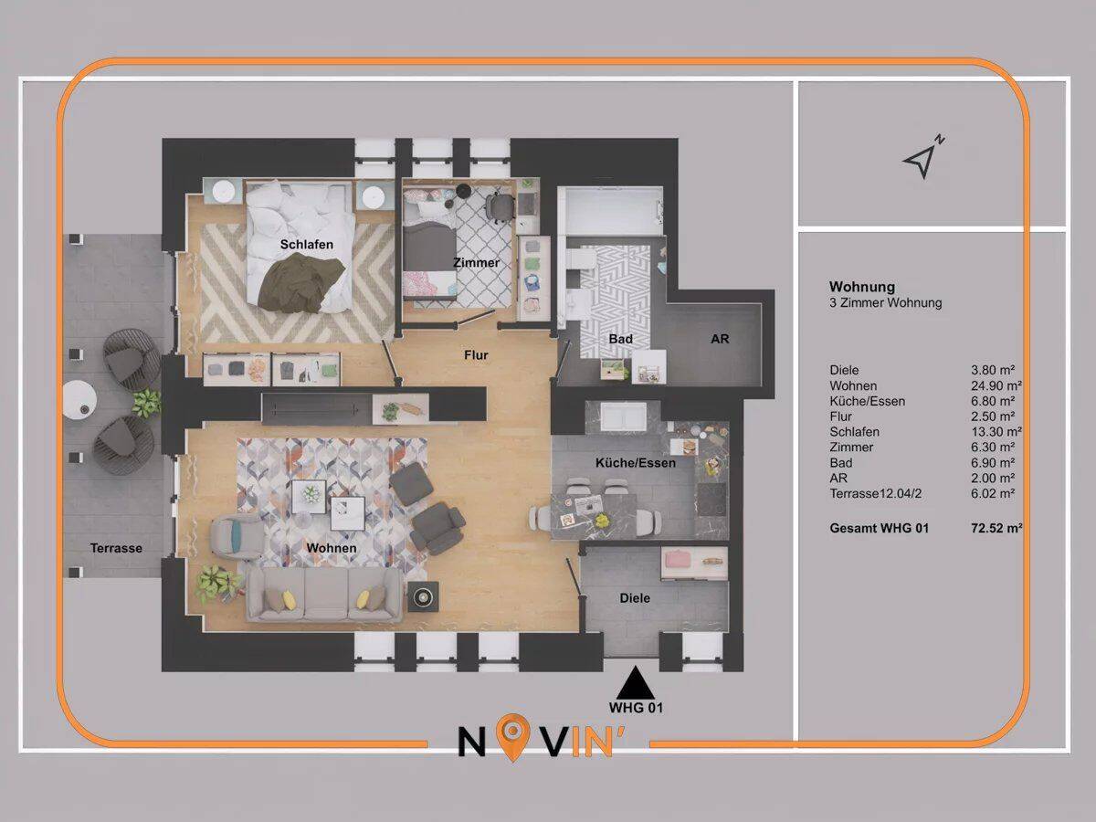 Neue 2 Schlafzimmer Wohnung mit privatem Garten an der luxemburgischen Grenze – Wellen – Vorschaubild 2