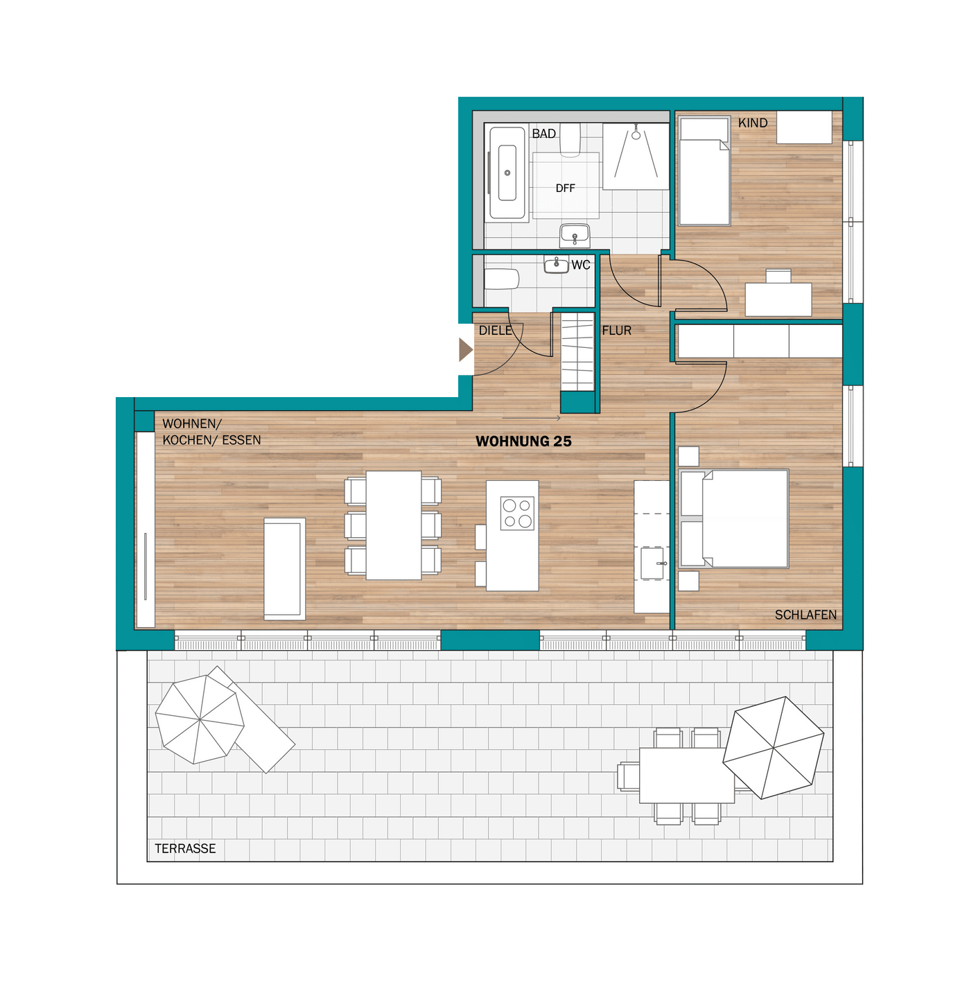 3-Zimmer-Neubauwohnung in Mannheim-Waldhof – Mannheim – Vorschaubild 2