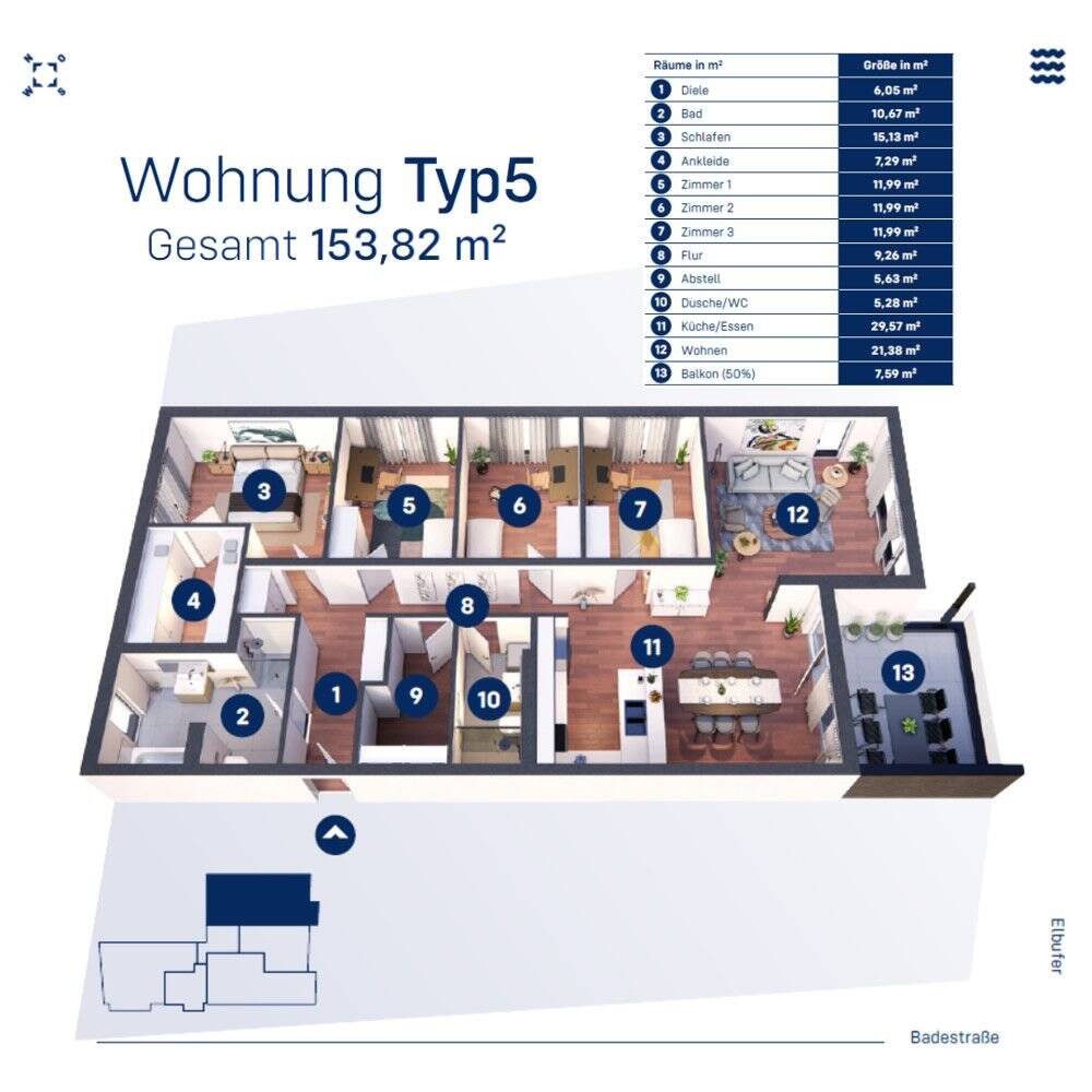 Das Katerbowhaus - Leben auf dem Werder! Exklusives Neubauprojekt an der Alten Elbe in Magdeburg. – Magdeburg – Vorschaubild 7
