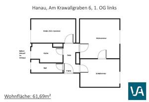 ?Schöne 3-Zimmer-Wohnung mit Tageslichtbad und Balkon in Hanau zu vermieten – 63450 Hanau – Vorschaubild 8