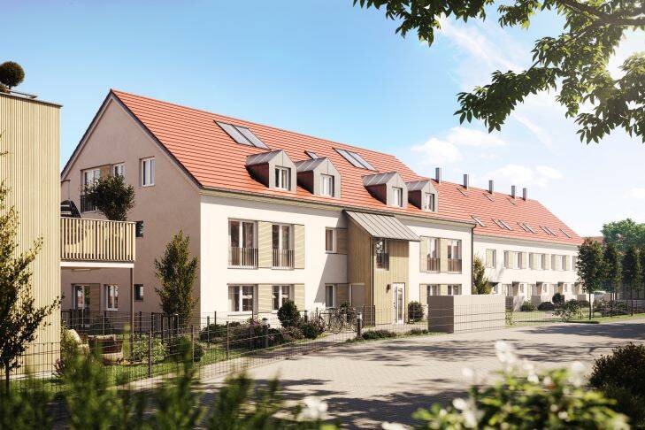 Neubau einer ruhigen 3-Zimmer Erdgeschosswohnung mit sonniger Westterrasse u. Privatgarten – München – Vorschaubild 2
