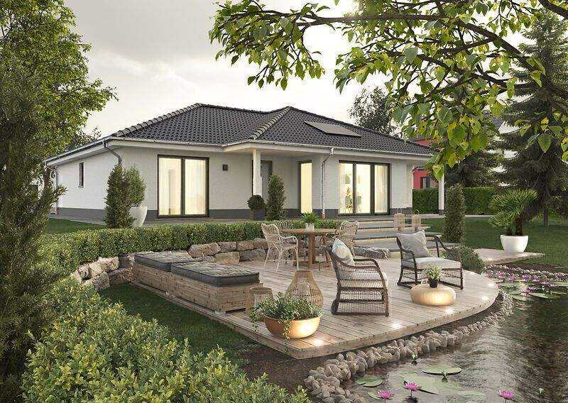 Winkelbungalow mit Einliegerwohnung, Preis inkl. Grundstück, massiv gebaut – Neuhemsbach – Bild 1 von 5