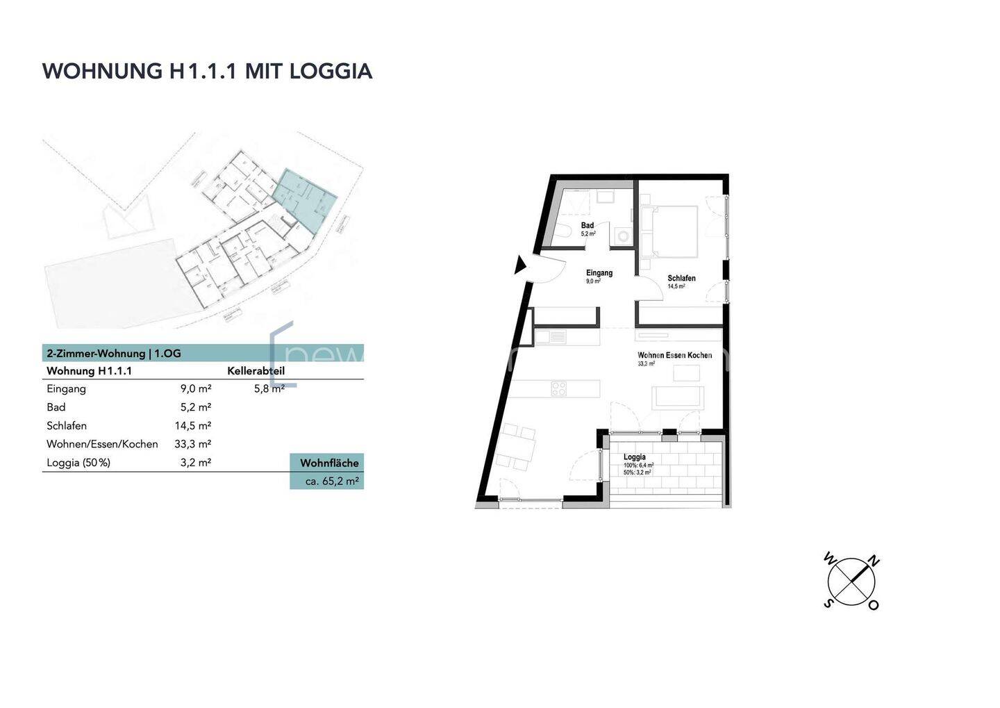 2-Zi. - Eigentumswohnung im ILLERPARK mit Loggia | 65,2 m² | Erstbezug (1.1.1) – Neu-Ulm – Vorschaubild 4
