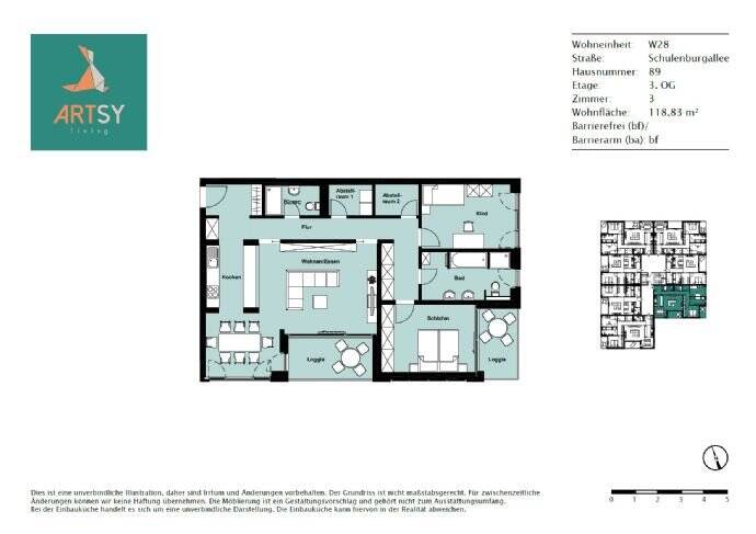 Wohnen mit Qualität: lichtdurchflutete 3-Zimmer-Wohnung am Stadtwald – Wolfsburg – Vorschaubild 7