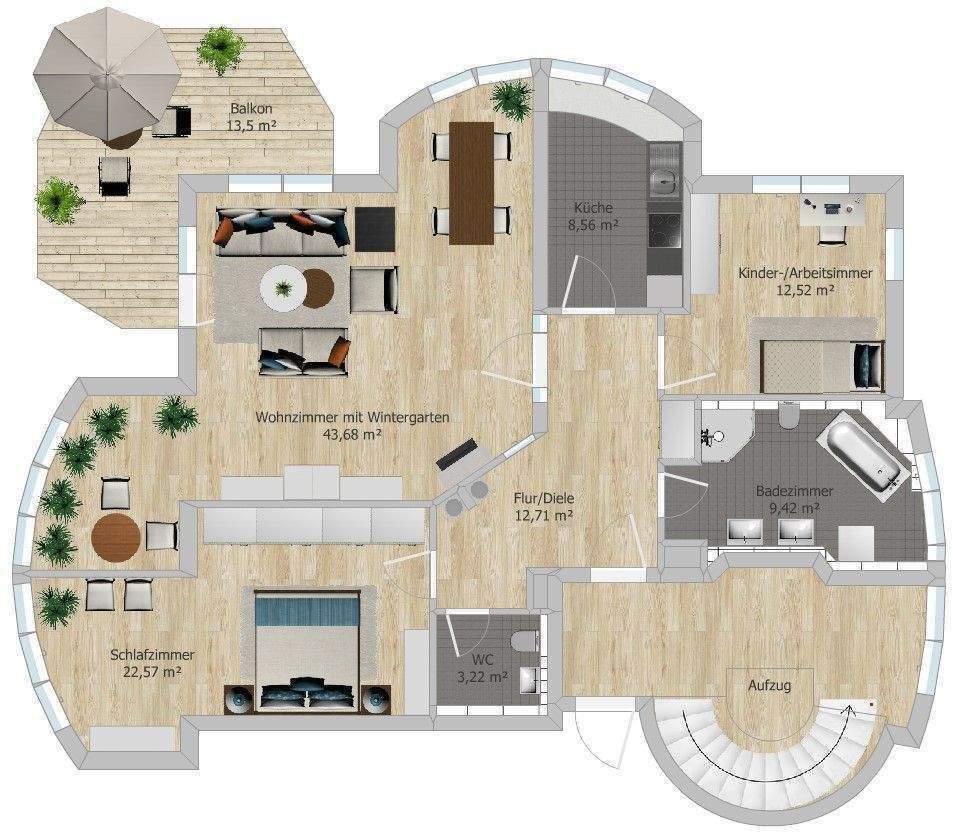 Attraktive, modern ausgestattete 3-Zimmer-Wohnung mit Aufzug und idyllischem Grünblick. – Fürth – Vorschaubild 2