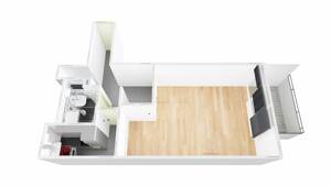 1-Zimmer-Wohnung 43 qm nahe Luitpoldpark inkl. EBK, Garage, Balkon - bezugsbereit und provisionsfrei – 80809 München – Vorschaubild 3