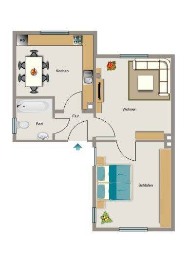 Demnächst frei! 2-Zimmer-Wohnung in Leverkusen Wiesdorf – Leverkusen – Vorschaubild 2