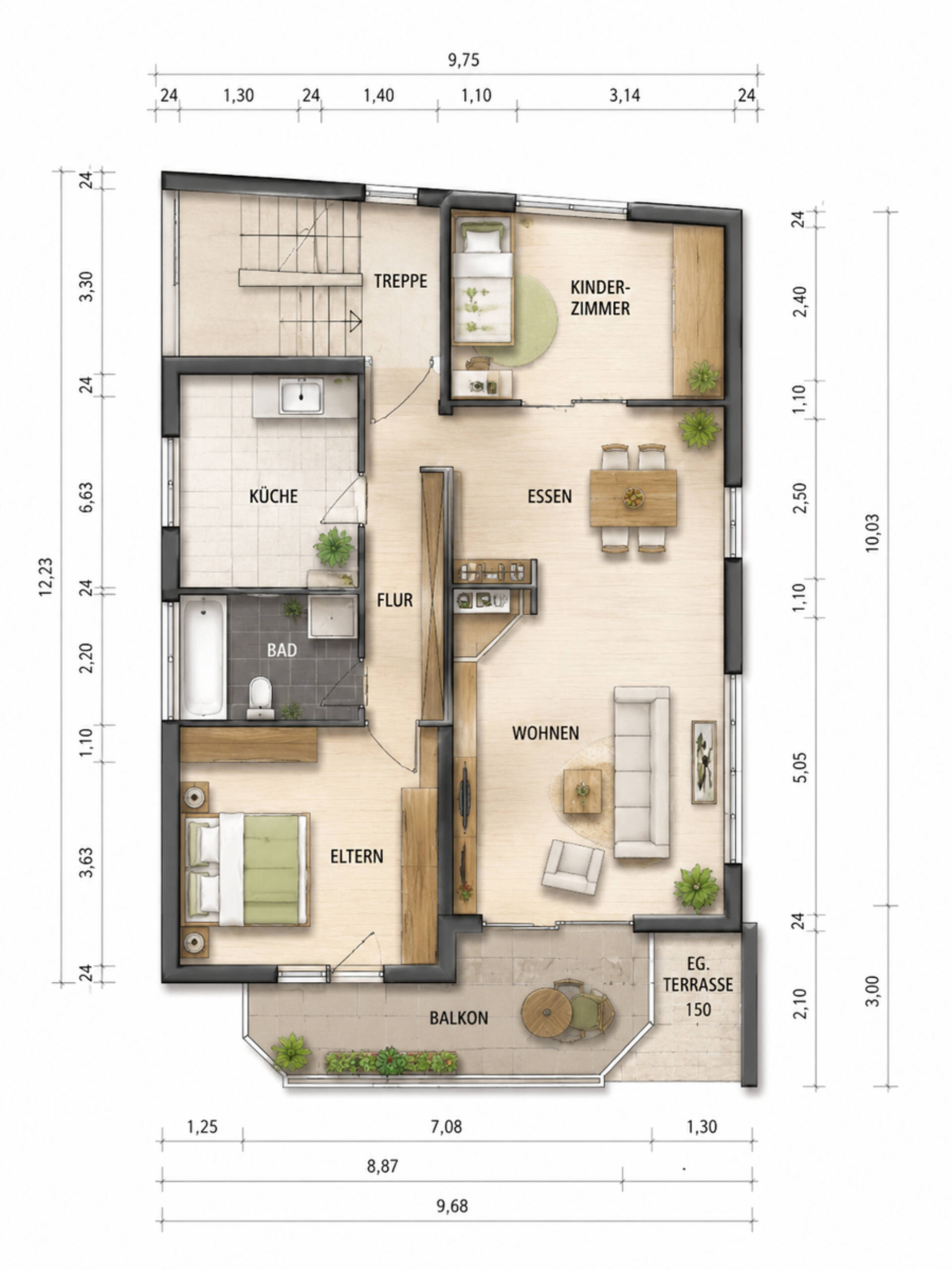 Etagenwohnung in 63263 Neu-Isenburg mit 86,84 m² kaufen
