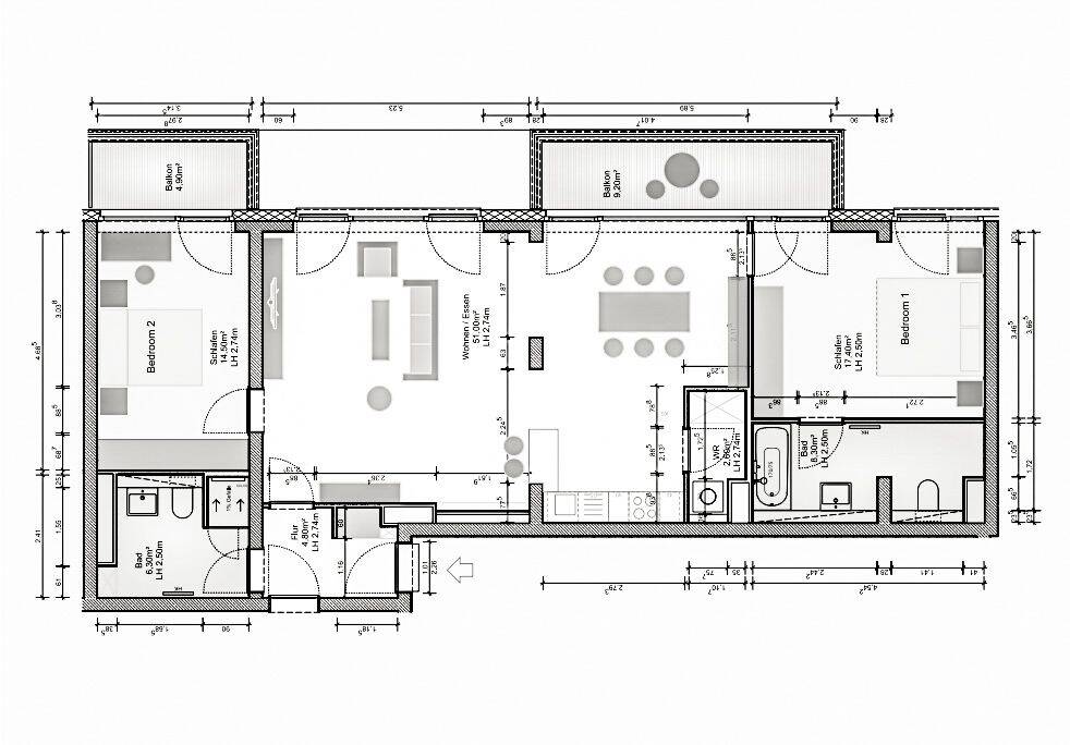 Luxuriöse 3-Zimmer-Wohnung 112 m²+ Parkplatz in Berlin-Mitte - PROVISIONSFREI - (No Commission) – Berlin – Vorschaubild 2