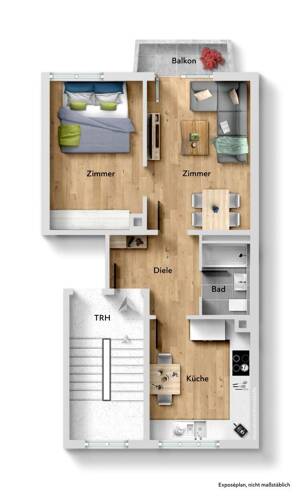 Charmante 2-Zimmer-Wohnung mit Balkon in zentraler Lage von Stuttgart-West – 70193 Stuttgart – Vorschaubild 3