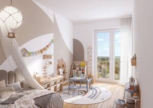 3,5-Zimmer-Neubauwohnung mit Balkon und Arbeitszimmer – 80995 München – Vorschaubild 2