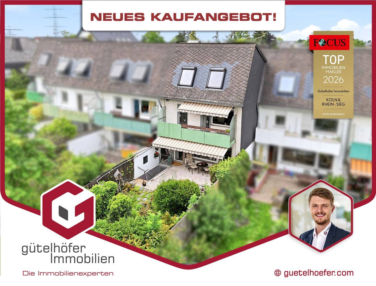 Familienidylle! Solides Reihenmittelhaus mit Einbauküche, Garage, Balkon, Garten und Kaminzimmer