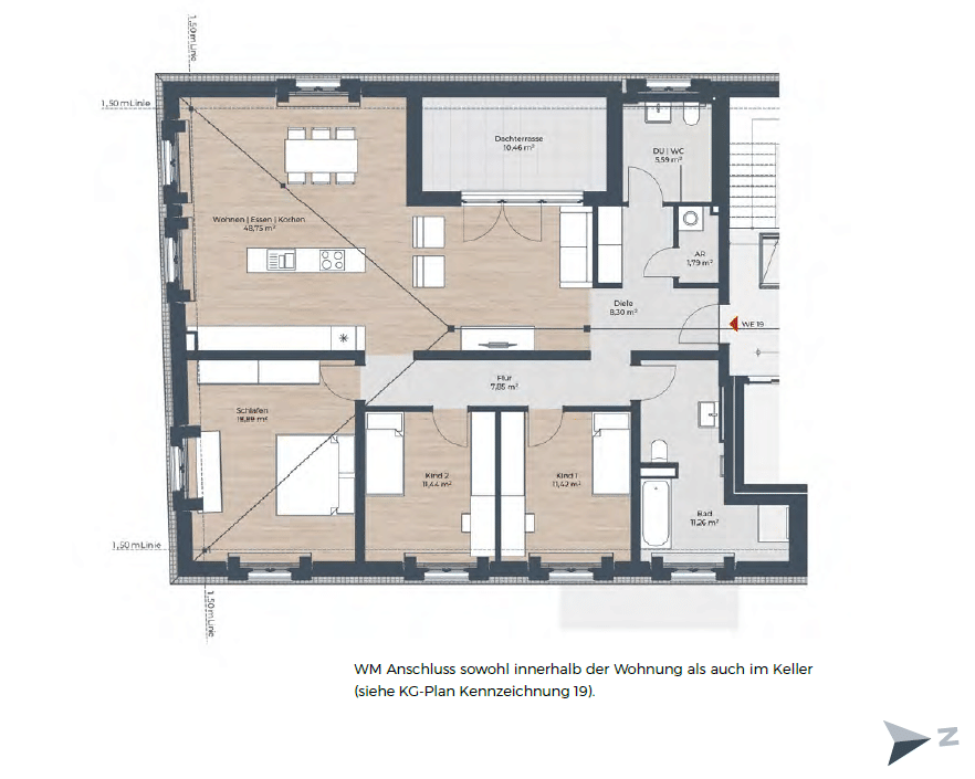 Große Mansardenwohnung mit Dachterrasse - Nähe U-Bahn, großer Balkon, Top Infrastruktur, Rohbau fast fertig – Nürnberg – Vorschaubild 2
