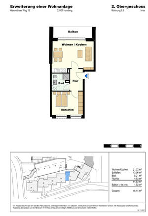 *** NEU - Elbvororte HH - Hochwertige 2-Zimmer-Neubauwohnung Aufstockung eines Bestandsgebäudes *** – 22549 Hamburg – Vorschaubild 2
