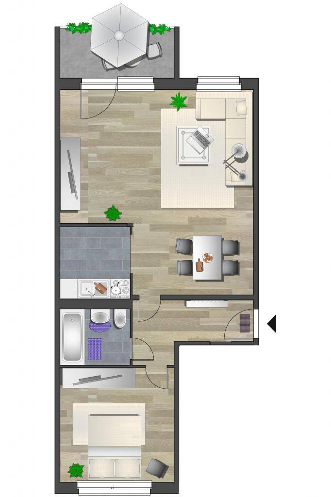 Großzügige 2-Raum-Wohnung mit Balkon – Chemnitz – Vorschaubild 4