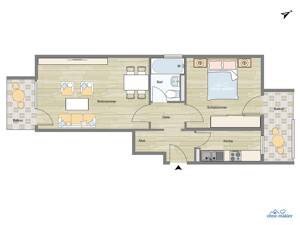 Schöne, ruhig gelegene 2-Zimmer-Wohnung mit 2 Balkonen und TG-Platz in Solln, provisionsfrei