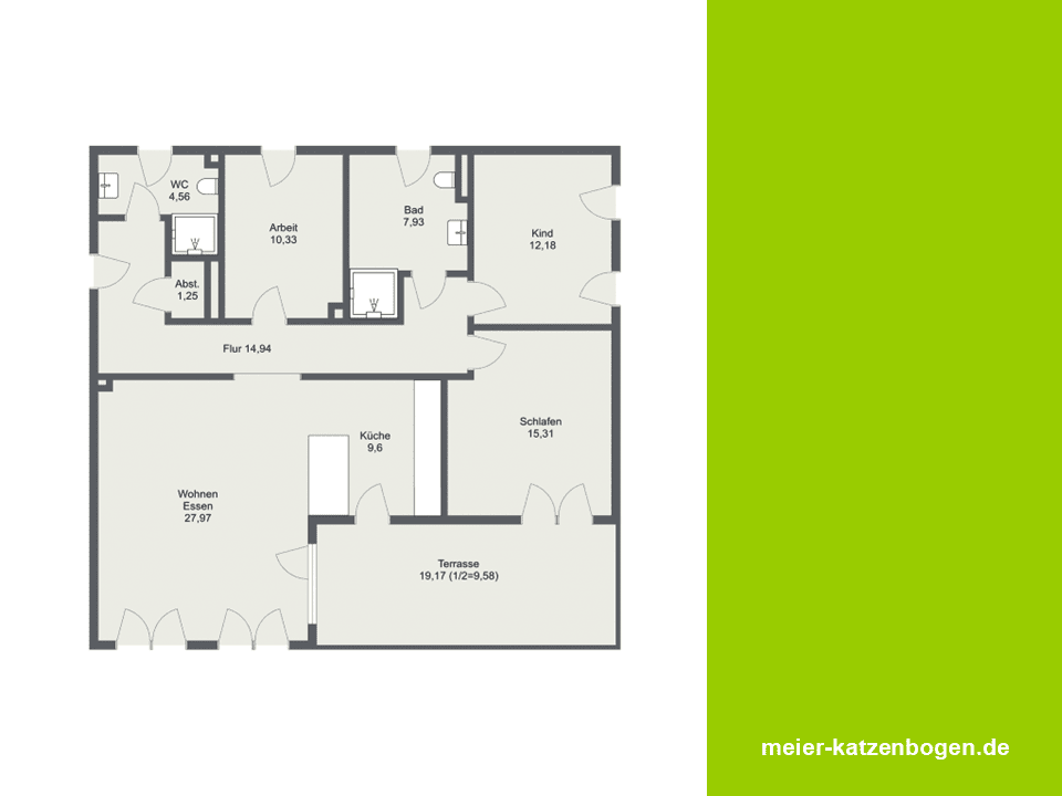 4-Zimmer-Erdgeschosswohnung mit Garten in bester Lage Im Westviertel – Ingolstadt – Vorschaubild 8