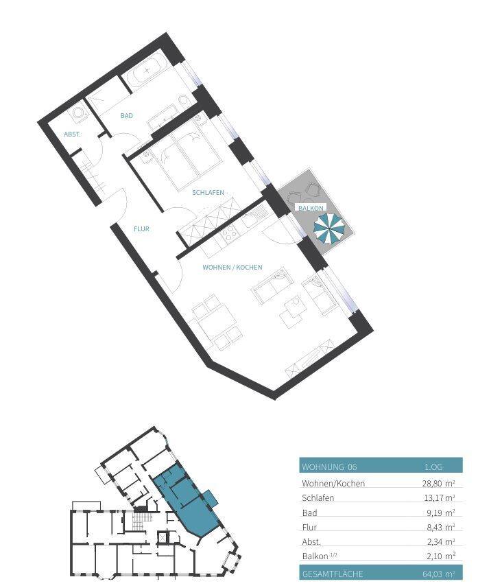 Erstbezug nach Sanierung - Moderne 2-Zimmer-Wohnung mit Balkon – Chemnitz – Vorschaubild 2