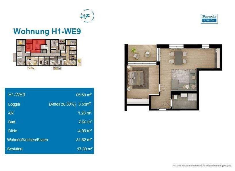 TOP Kapitalanlage // Höchste Förderstufe // KfW40 // QNG // 2 Zimmer + Loggia – Nürnberg – Bild 1 von 9