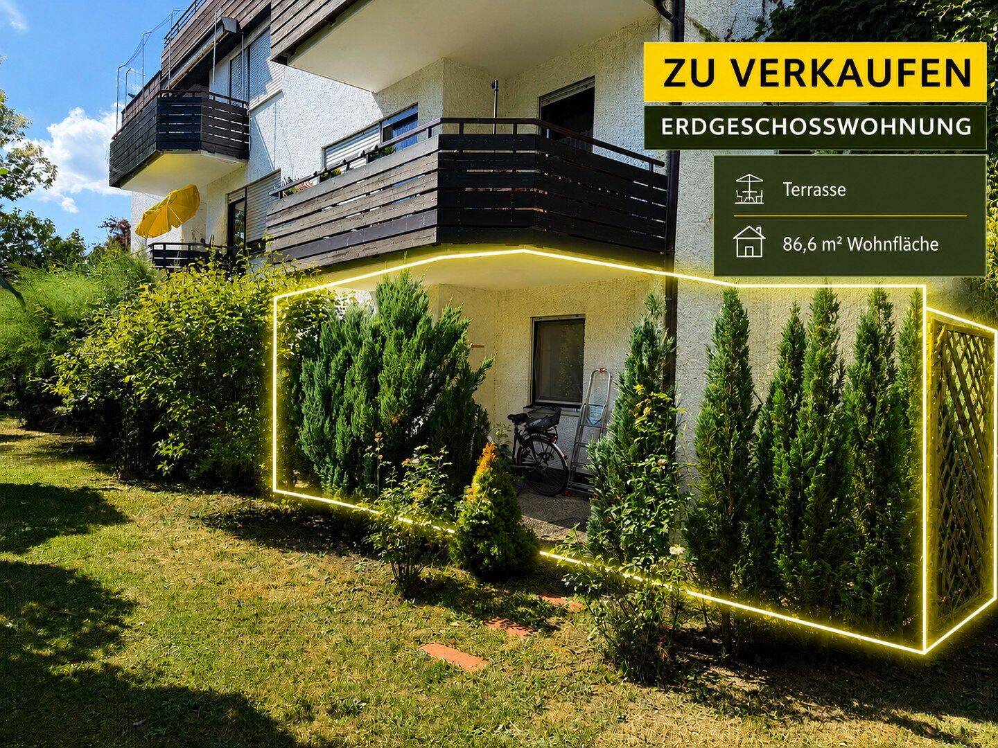 Ruhige Erdgeschosswohnung mit Terrasse & Garage - zentrumsnah