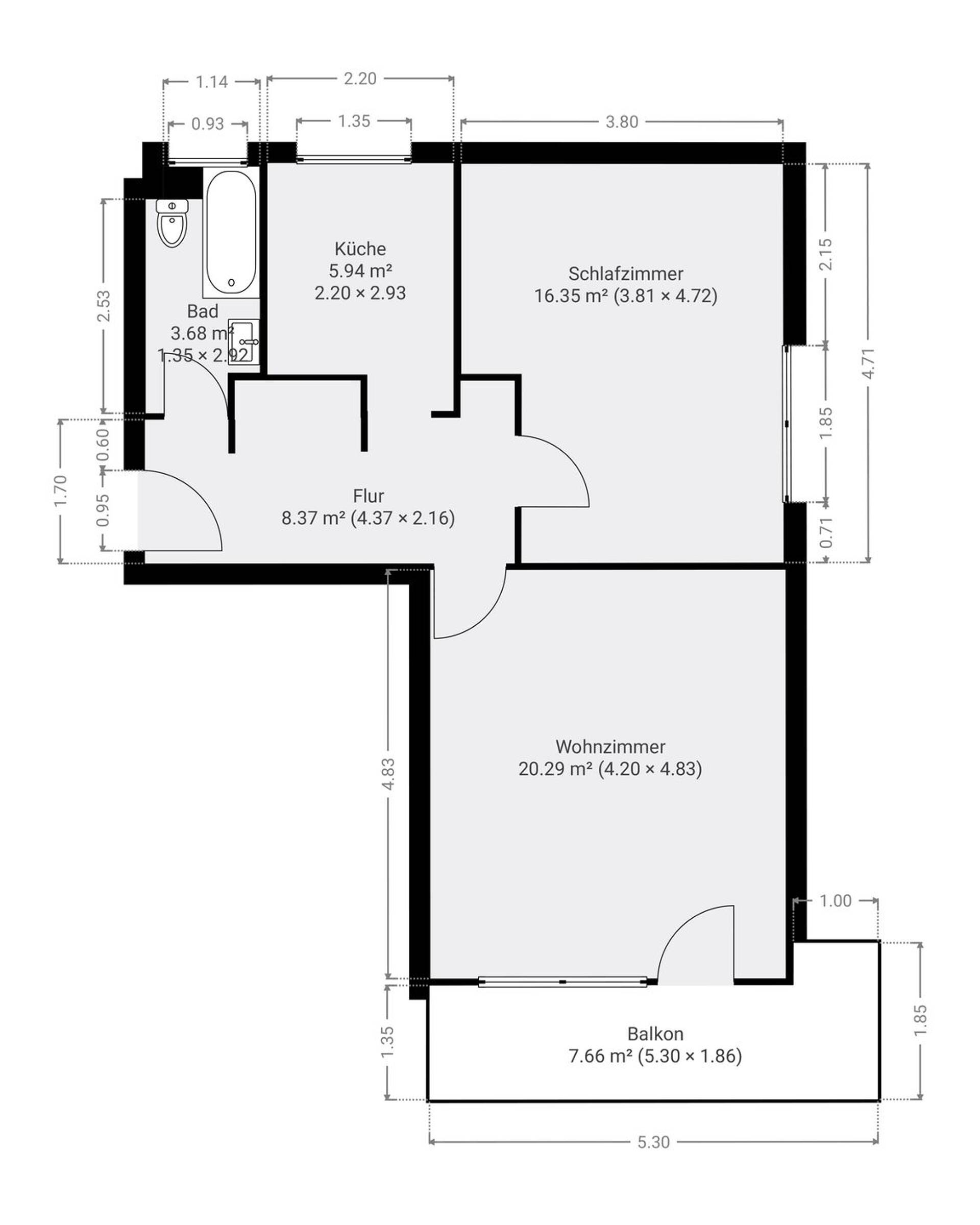 Etagenwohnung in 12357 Berlin mit 59 m² kaufen