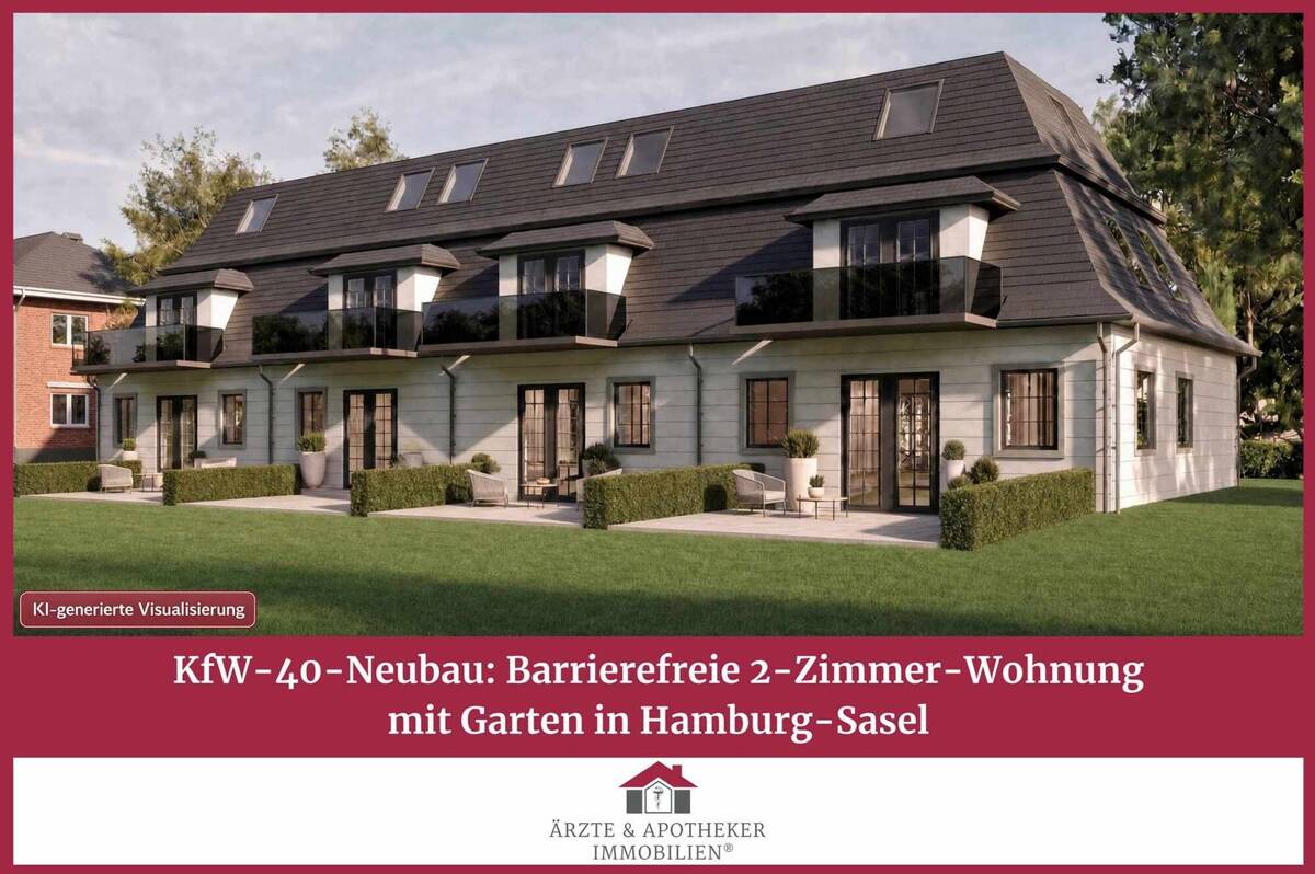 KfW-40-Neubau: Barrierefreie 2-Zimmer-Wohnung mit Garten in Hamburg-Sasel – 22393 Hamburg – Bild 1 von 8