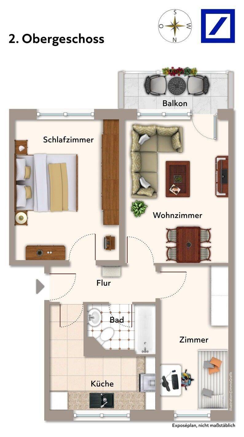 Attraktive Kapitalanlage: Vermietete 3-Zimmer-Wohnung mit Südbalkon im 2. Obergeschoss – Potsdam – Vorschaubild 9