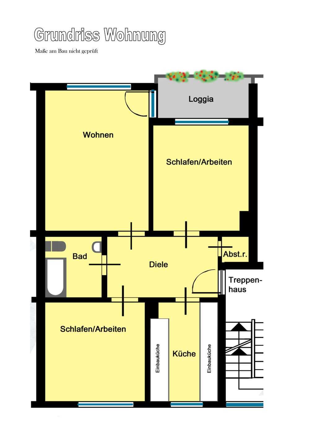 Provisionsfreies kleines Wohnglück in Bramfeld … 3-Zimmer Eigentumswohnung mit Loggia im 1. Obergeschoss – Hamburg – Vorschaubild 2