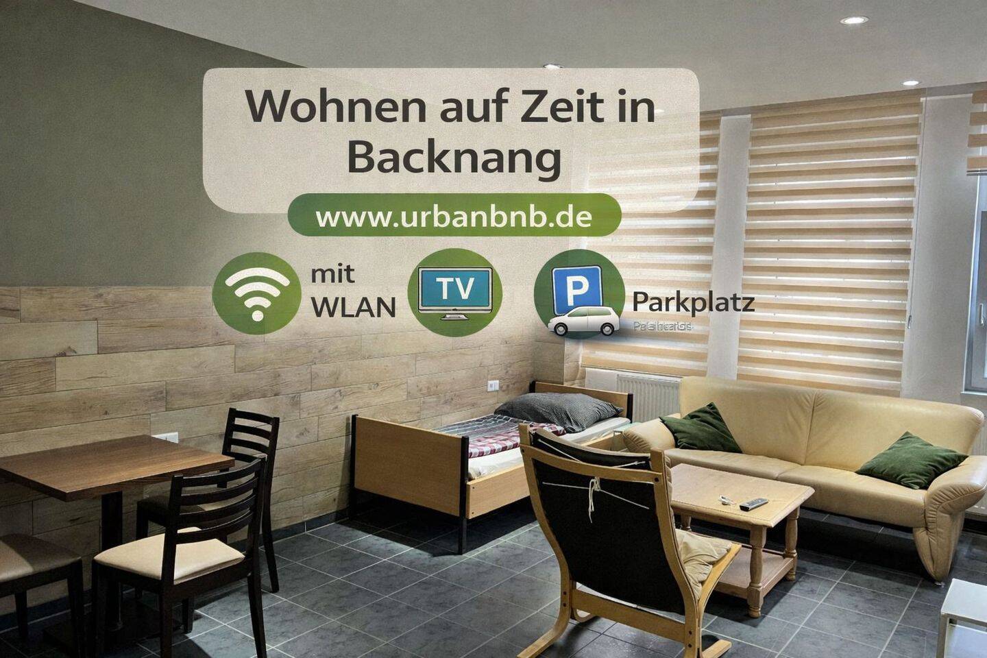 Wohnen auf Zeit in Backnang - 1-Zimmer-Apartment möbliert und zentral gelegen