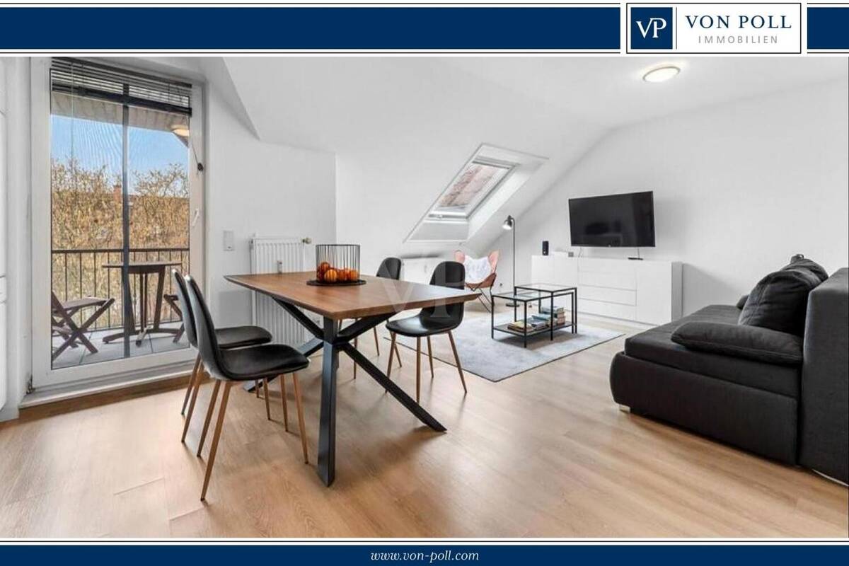 Schönes 1-Zimmer-Apartment im Dachgeschoss mit Duschbad in Balkon – 26127 Oldenburg – Bild 1 von 8