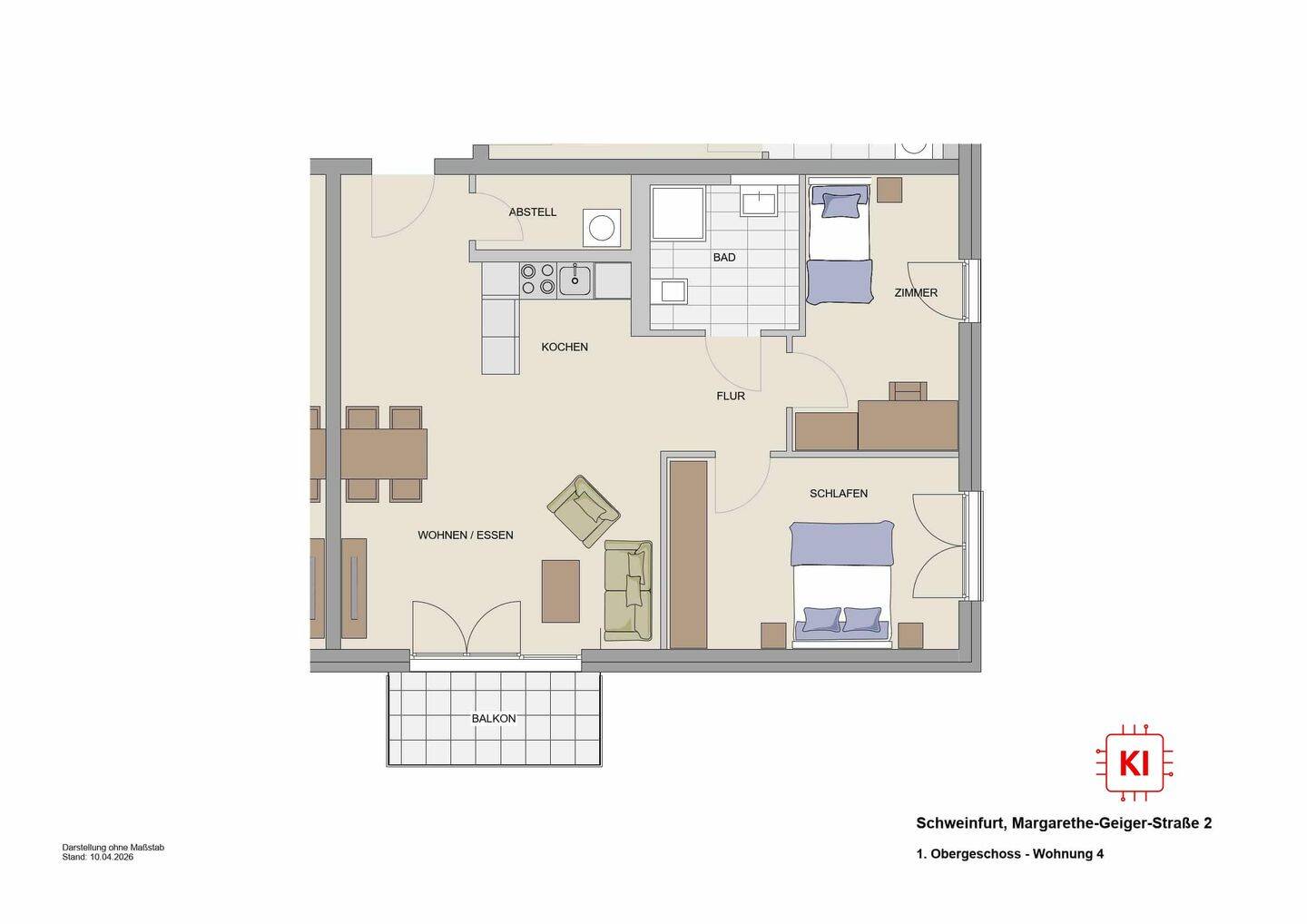 Neubau 3-Zimmer Eigentumswohnung in Schweinfurt/Bellevue