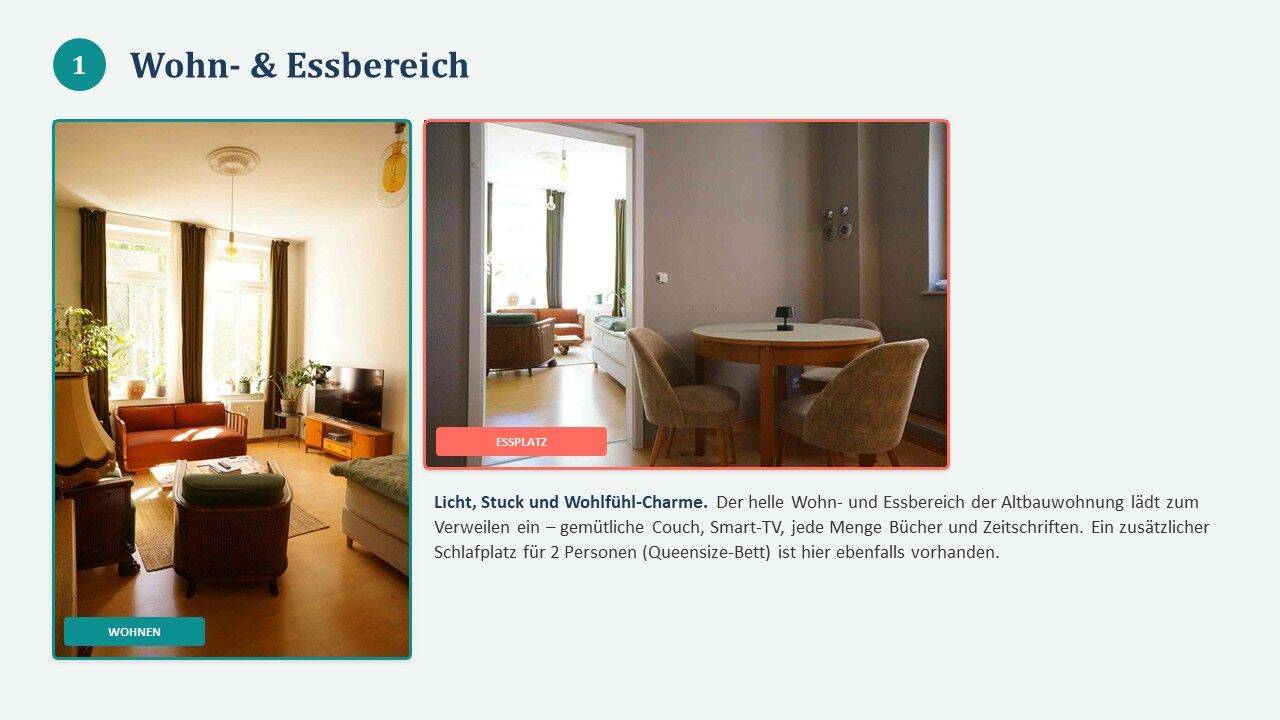Möbliert auf Zeit: 60 m² Altbau am Floßplatz, alles inklusive – Leipzig – Vorschaubild 2