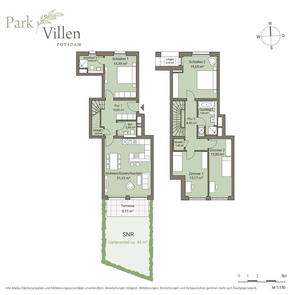 Attraktive Maisonettewohnung mit großer Terrasse in den Parkvillen Potsdam – Potsdam – Vorschaubild 8