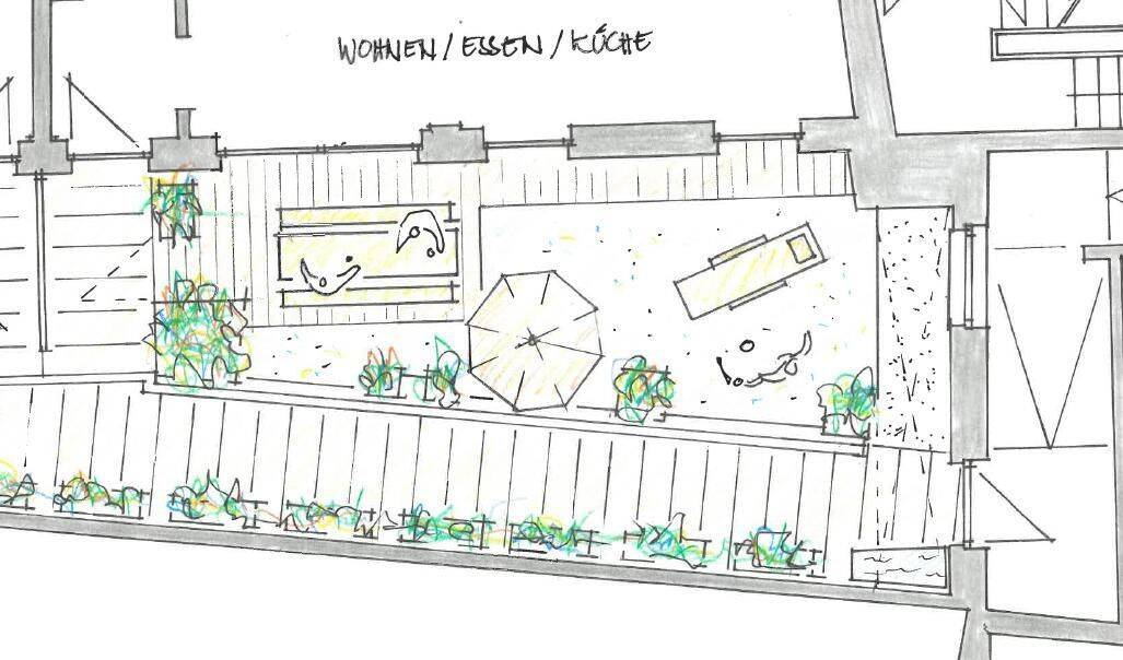 Wohnen wie im Zweifamilienhaus: 4-Zimmer-Stadtwohnung mit Terrasse und Innenhof – Nürnberg – Vorschaubild 2