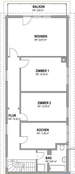 Helle 3-Zimmer-Wohnung mit Balkon Südausrichtung/Zentrum/Teilseesicht – 78476 Allensbach – Vorschaubild 4